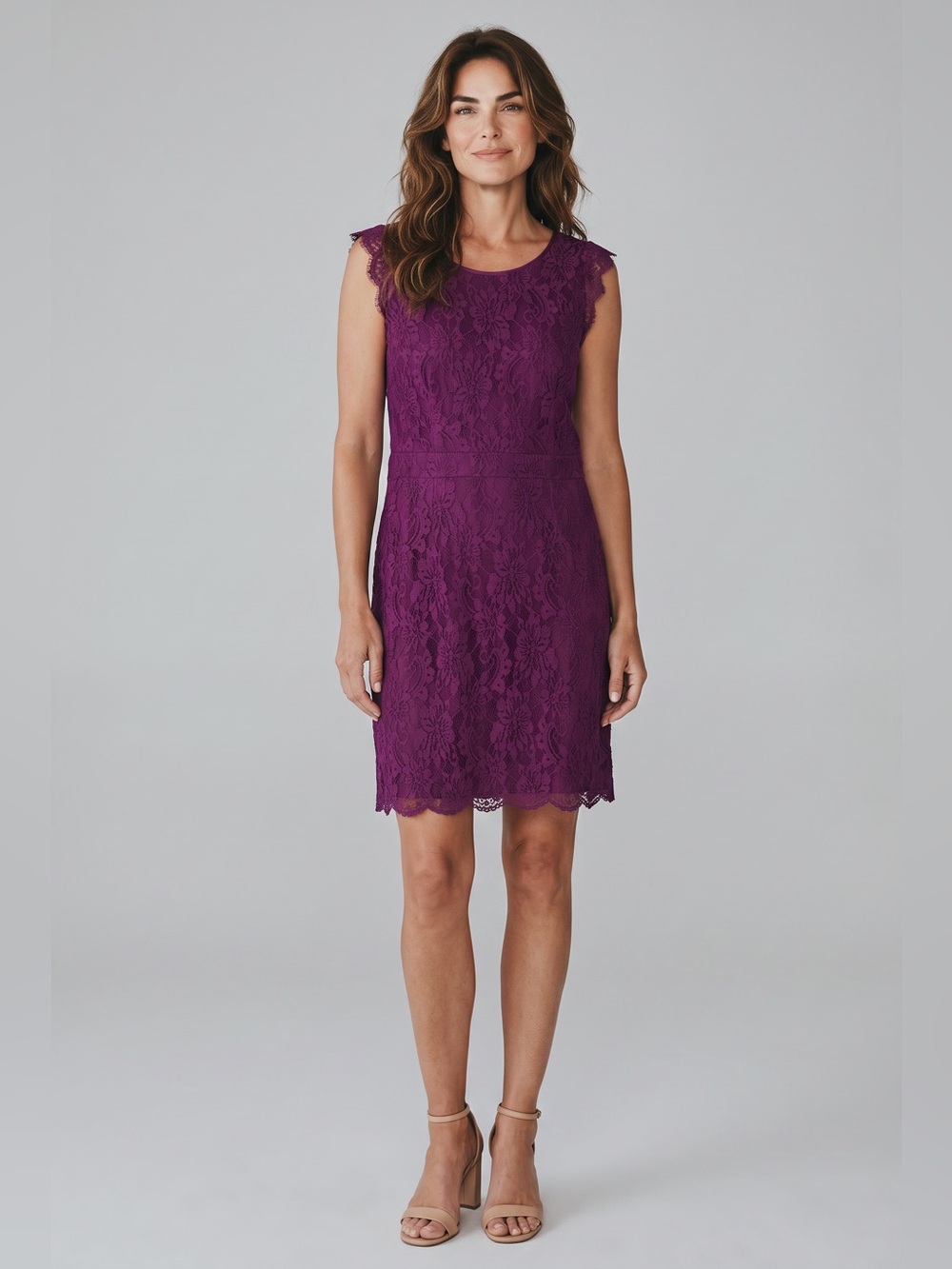 Brixon Ivy Lace Sheath Dress // Purple // XL
